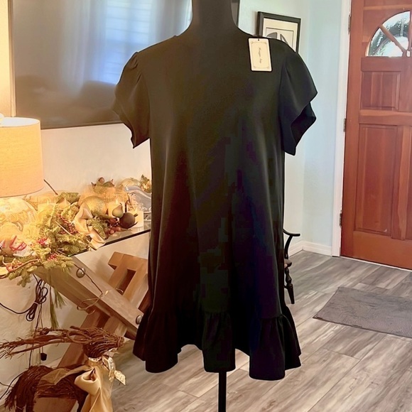 NWT, Hongyu Amy, Poly/Spandex Stretchy Dress, Elegant Black, Size 2X (Fits XL) - Picture 11 of 13